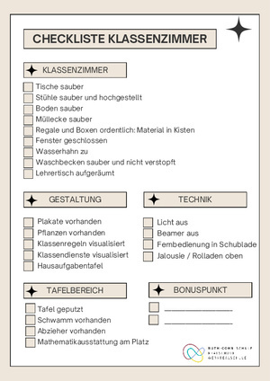 Aushang Klassenzimmer_Checkliste