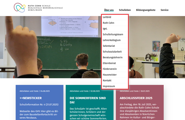 Themen der Webseite Themen der Webseite