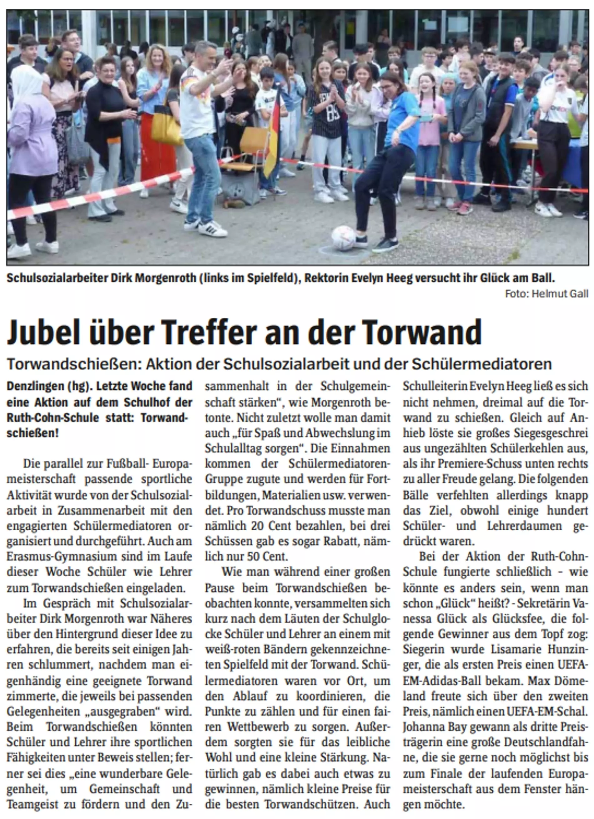 Zeitungsartikel Torwandschieen